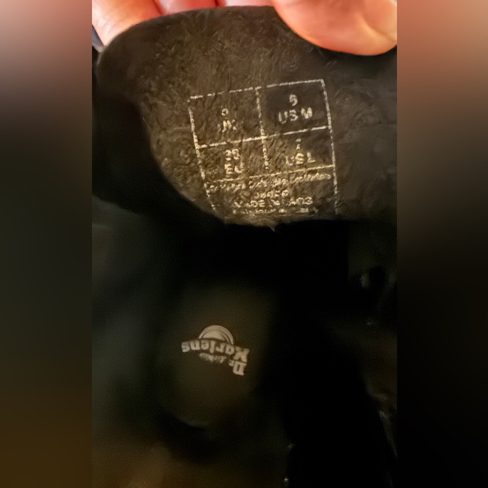 Dr. Martens Black Lace-Up Platform Boots with Yellow Stitching - Picture 11 of 11